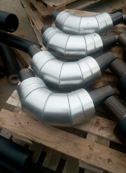 Отводы в ППУ изоляции на складе