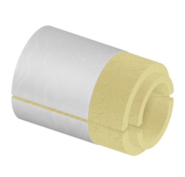 Скорлупа ППУ фольгированная 219x50 мм для труб ГОСТ 30732-2020 фото